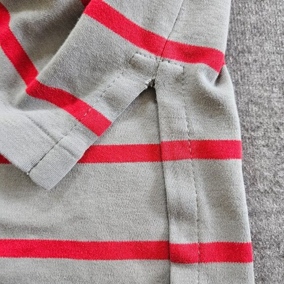 Polo Ralph Lauren Mens XL Gray Red Stripes Pony Single Stitch Slits Buttons FLAW - Picture 9 of 13